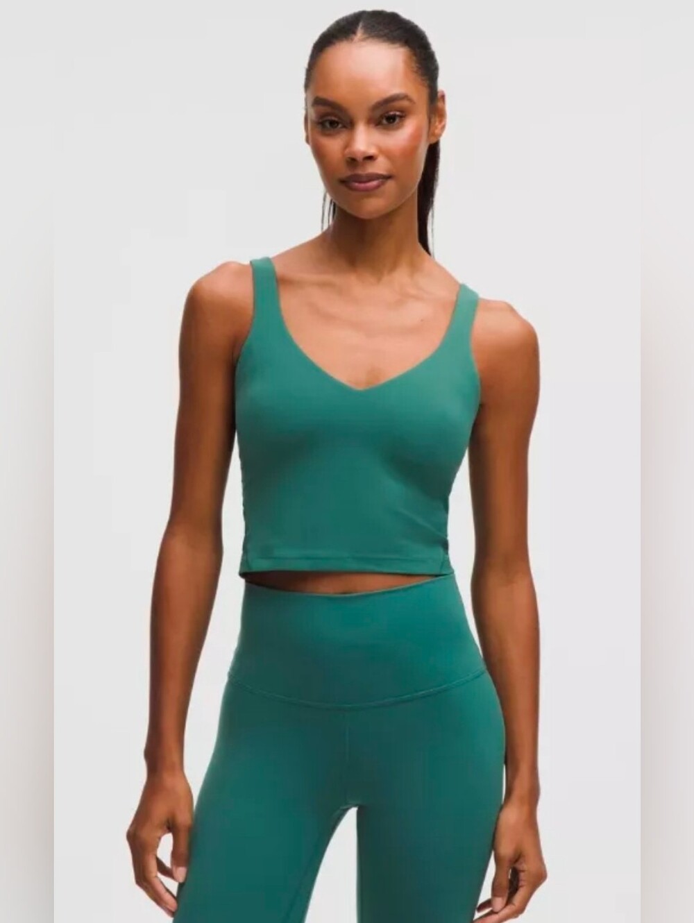 Lululemon Align Tank Top Size 6 Teal Green Built-In Shelf Bra Nulu Yoga Athleisu